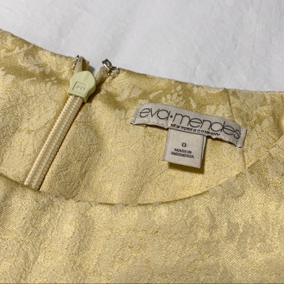 New York &Co. Eva Mendes Yellow Jacquard Dress - Picture 5 of 11